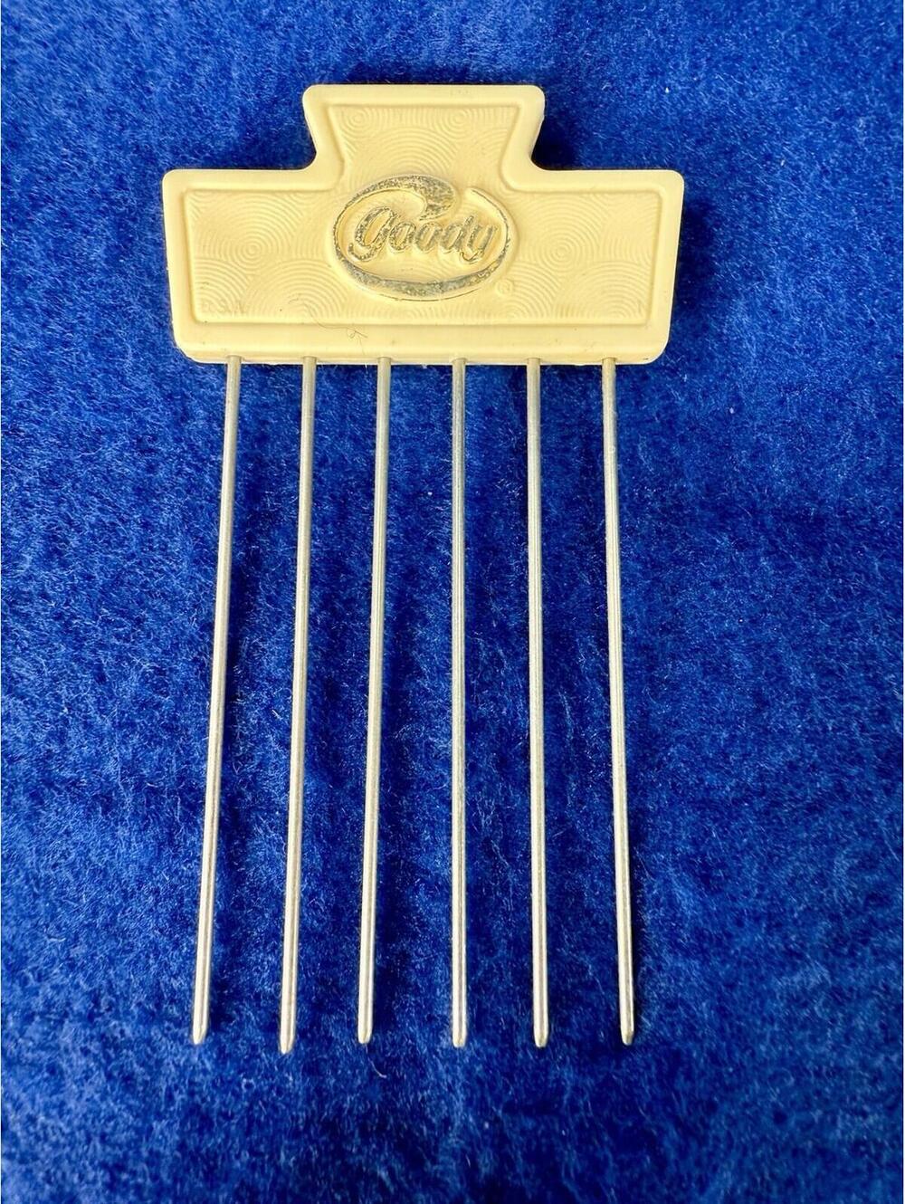 Vintage Goody Hair Lifter Comb 6-Prong Teasing Pick Root Lift 1970s Stainless